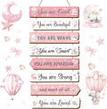 Inspirational Girl Room Decor Aesthetic Art Wall Hanging Sign Inspiring Colorful Rainbow Wooden Decoration for Kids Teens Toddler Boy Baby Bedroom Nursery Dorm Decor, 6-12 Years old (Elephant)