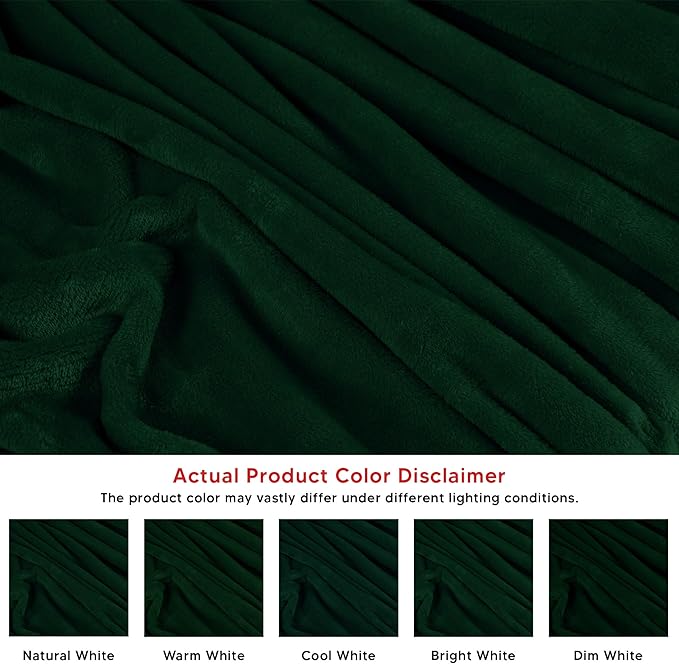 Utopia Bedding Forest Green Fleece Blanket King Size Lightweight Fuzzy Soft Anti-Static Microfiber Bed Blanket (90x102 Inch)
