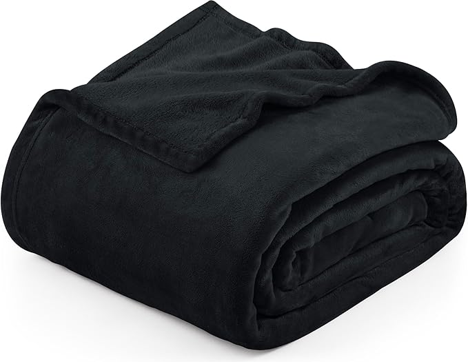 Utopia Bedding Black Fleece Blanket Twin Size Lightweight Fuzzy Soft Anti-Static Microfiber Bed Blanket (60x80 Inch)