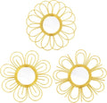 Gold Mirrors 3 Piece, 9 inch Flower-Shaped Mirror Hanging Wall Decor, Valentine Decorative Mirror Wall Art, Round Mirrors for Bedroom,Living Room,Bathroom, House Warming Valentine Gifts