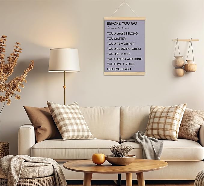 Mental Health Positive Affirmations Inspirational Wall Art Decor, Therapist Nurse Office Signs Wall Art Decor For Office Kids Teen Girls Room Bedroom Playroom Wall Decor Wood Posters Framed（purple）