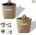 Machine Washable Hemp Cotton Hanging Organizer for Door, Wall & Bedside. Space Saving Storage Pockets, Heavy Duty 15lb Anti-Slip Design for Home & Office (Blue dot)