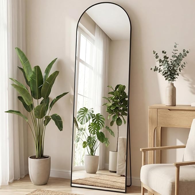 OLIXIS Full Length Mirror 59"x16" for Bedroom, Full Body Mirror with Stand, Hanging or Leaning for Wal