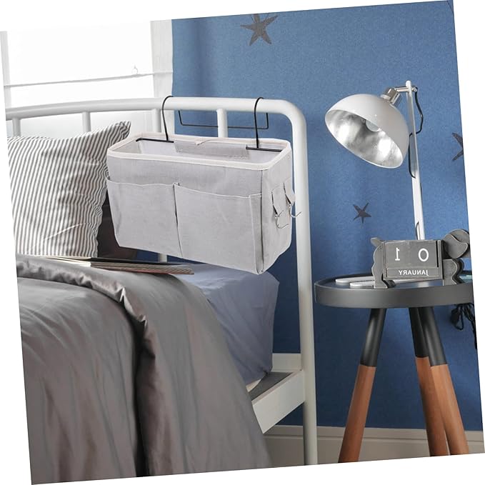 Cabilock Practical Hanging Bedside Storage Basket Multipurpose Pouch Pockets Dorm Bed Bunk Loft College Dorm Rooms Baby Rails Bedroom Living Room