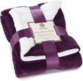 Genteele Sherpa Throw Blanket Super Soft Reversible Ultra Luxurious Plush Blanket, 40 x 50 inches, Rich Purple/White