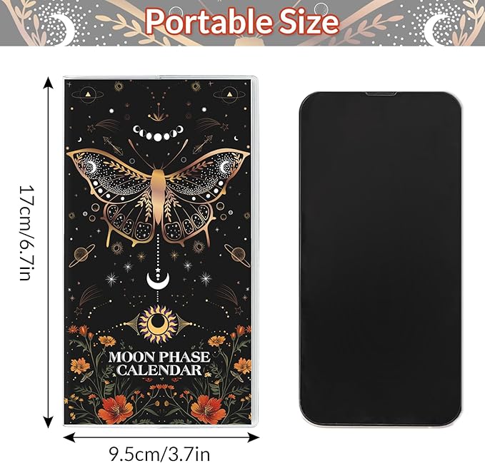 Pocket Calendar 2026-2027, Moon Phase Monthly Planner 2026-2027 - 3.7" x 6.7" - Runs from January 2026 Until December 2027, Lunar Calendar 2026 for Planning and Organizing