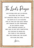 comurdyo Christian Wall Art The Lords Prayer Rustic Bible Verse Wall Decor 16"×11" Our Father Prayer Inspirational Positive Religious Saying Sign God Jesus Scripture Print Hanging (Wood)