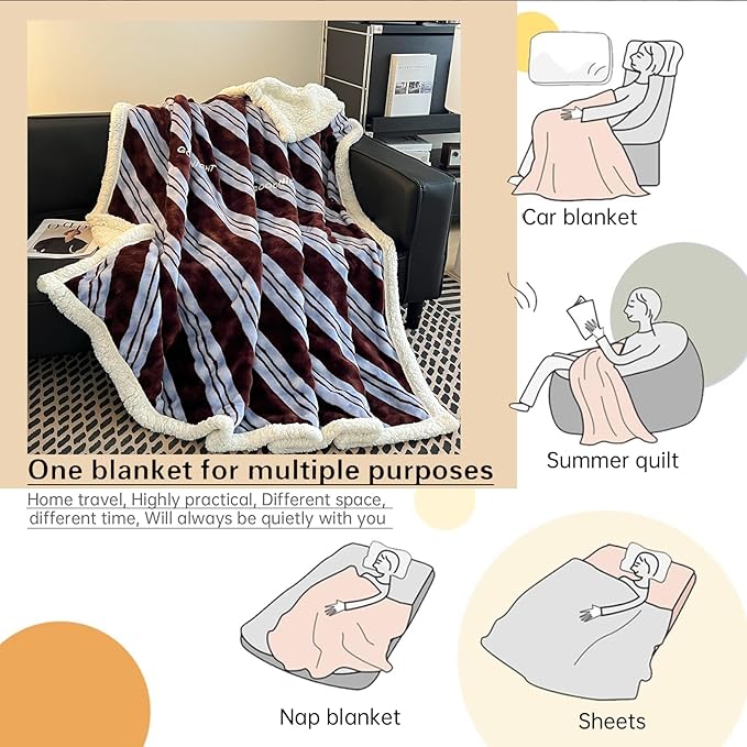 Twin Size Fleece Blanket for Bed - Soft Cozy Fuzzy Blankets, Reversible Plush & Warm Blanket for Couch, Sofa - Gift for Women, Mom, Girl - Winter Fluffy Home Decor 45"x60"
