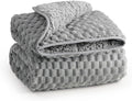 Super Soft Luxury Fleece Sherpa Weighted Blanket for Teens, 5lbs Small Weighted Lap Blanket for Adults, Turtle Shell Cozy Warm Throw for Winter, Compact Heavy Blanket for Sleep & Travel, Grey, 36"x48"