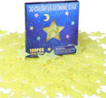 AM AMAONM 100pcs Glow in The Dark Luminous Stars Fluorescent Noctilucent Plastic Wall Stickers Murals Decals for Home Art Decor Nursery Ceiling Wall Decorate Kids Babys Bedroom Room Yellow