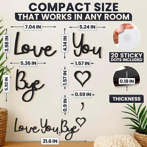21.6" Love You Bye Sign Above Door Decor - Wall Sign Door Decorations, Good for Inside and Outside Use, Lightweight and Easy to Install Farmhouse Wall Art, Suitable for Hallway and Living Room