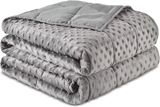 Sivio Weighted Blankets for Adults, Soft Minky Heavy Blanket for Calm Sleeping, King Size Breathable Weighted Throw Blanket for Men and Women, Grey, 80 x 87in, 20lbs