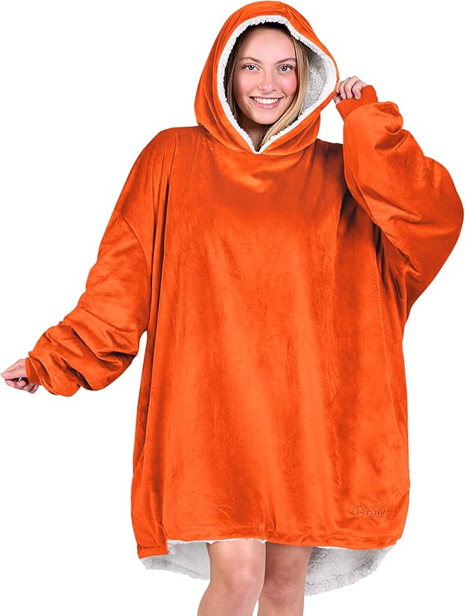 Bare Home Wearable Blanket Hoodie - Soft Plush Sherpa - Warm and Cozy - Oversized Wearable Blanket - Adult & Kid Sizes