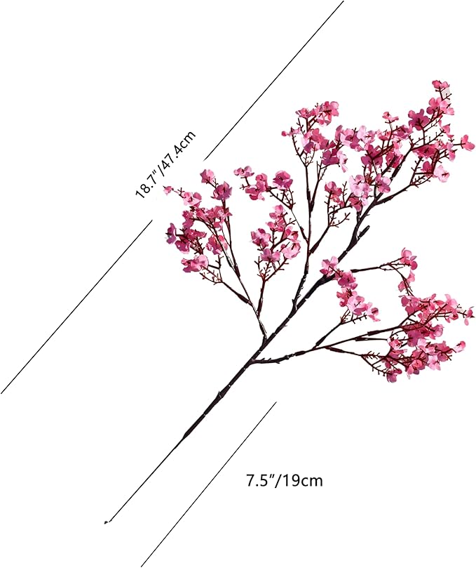 Mandy's Pink Artificial Baby’s Breath Flowers 6 Bundles Silk Gypsophila, 18.5 Inch European Style Modern Home Decor Centerpiece, Neutral Wedding Flower Arrangements