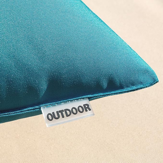 MIULEE Pack of 2 Decorative Outdoor Waterproof Pillow Covers Square Garden Cushion Sham Throw Pillowcase Shell for Spring Patio Tent Couch 20x20 Inch Deep Blue
