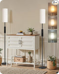 Set of 2 Dimmable Floor Lamps for Living Room with 2 Remotes and Foot Switch, 64.4”Modern Standing Tall Lamp, Corner Lamp for Bedroom, Bulb Included, 3000K-6500K, Beige Shade E06LDP205W1