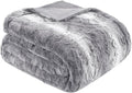 Madison Park Twin Size Blanket Ultra-Soft Poly Fur, Reversible Plush, All Season & Lightweight Fuzzy Blanket for Bed, Couch & Sofa, Zuri, Twin/Twin XL Grey