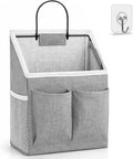 1pcs Wall Hanging Storage Bag, Wall Hanging Baskets for Organizing as Over the Door Organizer, Wall File Organizer, Rv Storage and Organization. For Bedroom, Office, Camper (Gray-Upgraded)