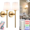 Battery Operated Wall Sconces Set Of 2, Wireless Battery Wall Light With 10000mAh RGB Rechargeable Magnetic Bulb, Rechargeable Wall Sconce With Remote Control For Bedroom, No Electrician Required