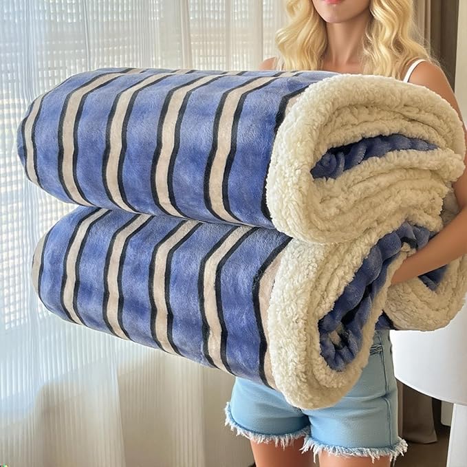 Fleece Bed Blankets Throw Queen Size 90"x90",Soft Warm Thick Throw for Bed/Couch - Stylish Winter Home Decor,Christmas Birthday Gift for Women Her