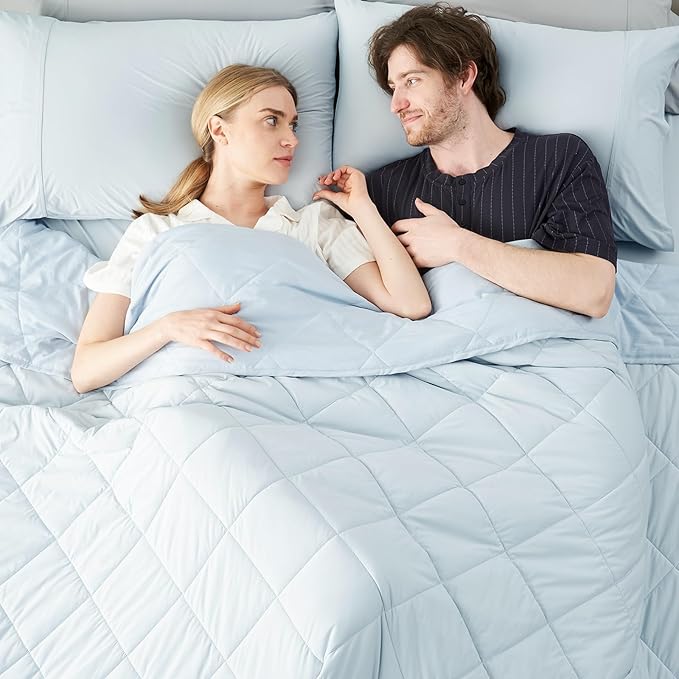 Cozy Bliss Cooling Blanket for Hot Sleepers King Size, Q-Max 0.45 Cooling Comfort, Cold Blankets for Night Sweats Sleeping, Ultra-Cool Lightweight Breathable Summer Blanket for Bed, Cool Blue