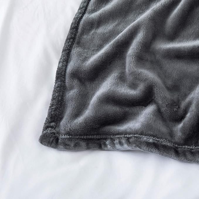 IR Imperial Rooms Fleece Blanket 2 Pack - Super Soft Fluffy Grey Throw Blanket for Sofa and Bed - Warm and Cozy Lightweight 400 GSM Microfiber Bed Throws Blankets, 50x60 Inches (Throw/Travel)