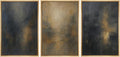 MUDECOR Framed Wall Art Print Set Dark Abstract Modern Contemporary in Navy Blue and Gold Brushstrokes Illustrations Modern Art Decorative for Living Room, Bedroom, Office - 16"x24"x3 Natural