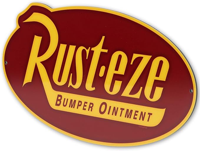 Disney Pixar Cars Rust-Eze Bumper Ointment Metal Wall Decor - Fun Cars Sign for Bedroom or Play Room