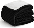 Sherpa Blankets King Size - Fleece King Size Blanket for Bed, Soft and Warm Throw Blanket for Winter, 108" x 90", Black