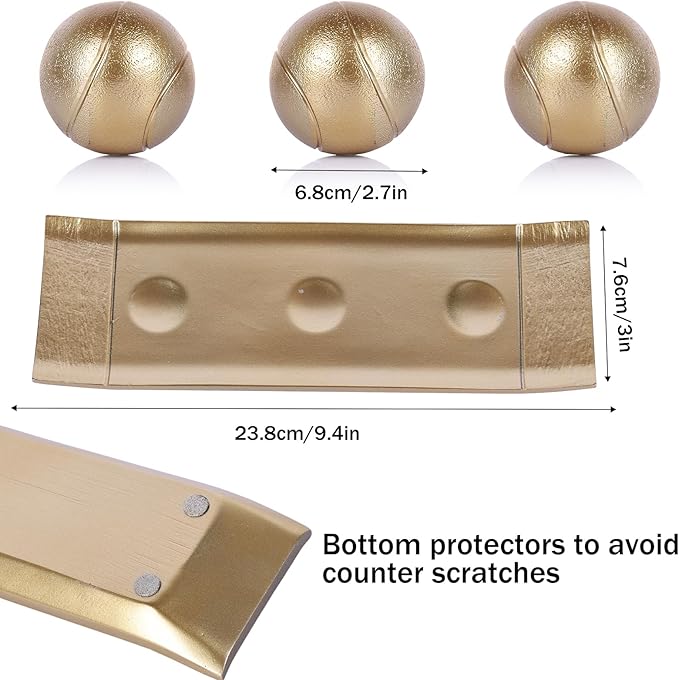 LCCCK Decorative Tray with Balls Set, Gold Decor Orbs TV Stand, Coffee Table Centerpiece, Elegant Orbs Decorative Balls for Dining Kitchen Console Fireplace Decor Centro De Mesa De Comedor
