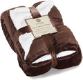 Genteele Sherpa Throw Blanket Super Soft Reversible Ultra Luxurious Plush Blanket, 60 x 80 inches, Brown/White