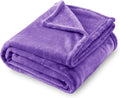 SOCHOW Flannel Fleece Blanket Queen Size, All Season Lightweight Super Soft Cozy Blanket for Bed or Couch, Purple, 90x90 inches