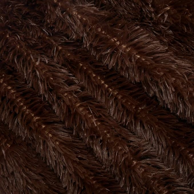 Ultra-Soft Plush Blanket - Cozy Furry Throw for Bed, Sofa, or Couch - Warm & Fuzzy Fur-Like Texture - Perfect for Snuggling - 63x79 Inches - Rich Brown Color