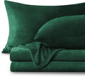 BEDELITE Flannel Sheets Full Size Dark Green - Super Soft Fleece Sheets Set Fluffy Extra Plush, 4 Piece(Include Fitted Sheet, Flat Sheet, 2 Pillowcases)