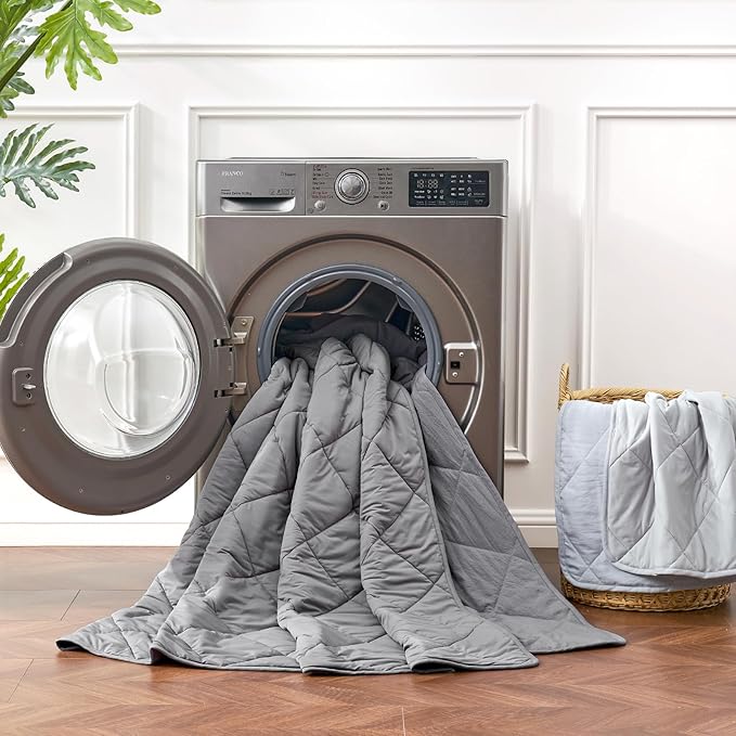 Cozy Bliss Cooling Blanket for Hot Sleepers 40"x60", Q-Max 0.45 Cooling Comfort for Pet, Cold Blankets for Night Sweats Sleeping, Ultra-Cool Lightweight Breathable Blanket for Travel, Cool Grey