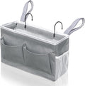 1pcs Bedside Caddy, Large Storage Organizer, Hanging Bag Holder with Pockets for Bedroom, Loft Bed Tent, Top Bunk bed Shelf Accessories (1pcs Grey new)