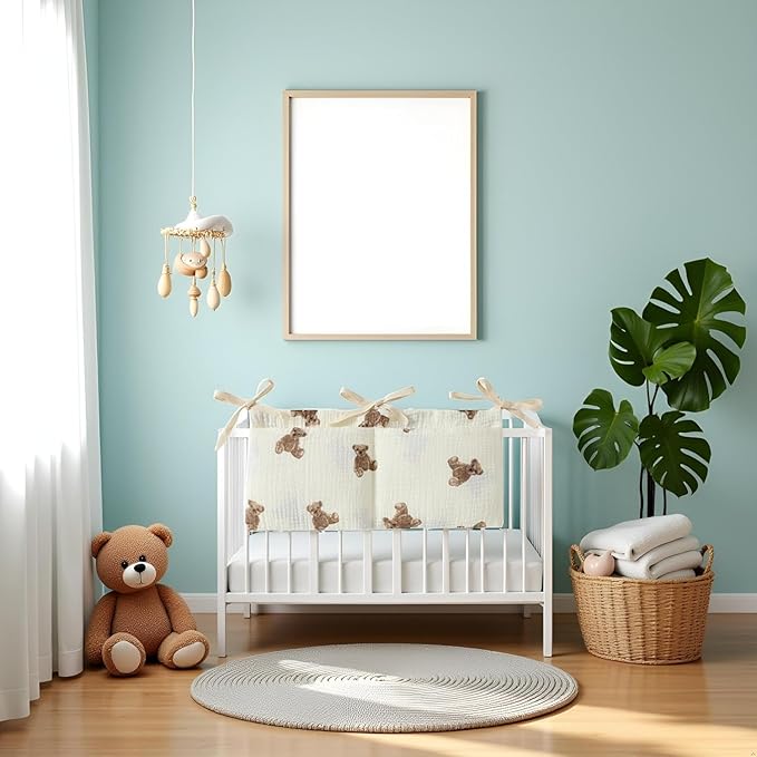 Bedside Hanging Bags Milk Bottle Bib-Storage Crib Organizer Baby Nappy-Dormitory Bed-Bunk Organizing Bag Nappy- Organizer, Little Bear Nursery Hanging Organizers