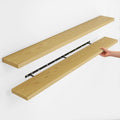 Fun Memories Rustic Wood Floating Shelves for Wall, Space-Saving Wall Mounted Shelves for Bathroom, Bedroom, Living Room and Kitchen, Stylish Storage & Display (Set of 2, Oak, 72 in)