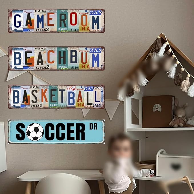 Soccer Posters For Boys Bedroom Soccer Decor Soccer Dr Tin Sign Soccer Gifts For Men Soccer Street Signs For Bedroom Soccer Wall Art Football Room Decor For Boys Bedroom Soccer Decorations 4x16 Inch