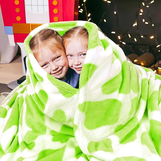 Lime Green Fleece Blanket Twin Size - Soft Fuzzy Lightweight Throw for Bed, Couch, Home Decor 60x80 Inches