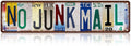 Vintage No Junk Mail Metal Tin Signs Street Signs Man Cave Bar Cafe Home Wall Decor 16 x 4 Inches