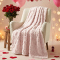 Horaldaily Valentine Blanket Throw, Pink Love Heart Soft Fuzzy Plush Faux Fur Cozy Blankets for Couch Sofa Bed Lounging, Ideal Gifts for Kids Adults Wife Self, 60x80