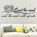 SEATUNE Yoga Pilates Wall Stickers - Inspirational Quotes Motivational Wall Decals - Bathroom Bedroom Living Room Home Vinyl Art Wall Decor - Quiet The Mind and The Soul Will Speak 23"X9"