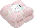 bearberry Fuzzy Leopard Knitted Throw Blanket Soft Cozy Warm Microfiber Blanket for Couch Sofa Bed Travel (Pink/Cream, 51"x70")