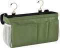 Dark Cyan Bedside Caddy Storage Bag Bedside Organizer for Headboards Bunk Beds Hanging Storage Organizer 6 Pockets with Hooks for Magazine Water Bottle Holder
