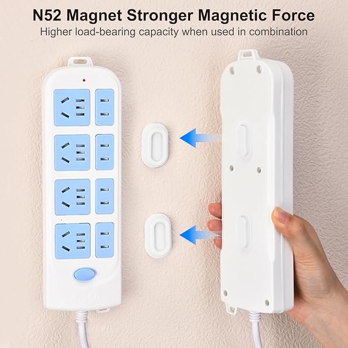 Magnetic Remote Control Holder Wall Mount 4 Pack Soft Silicone Remote Control Caddy with Strong Adhesive Remote Holder - White
