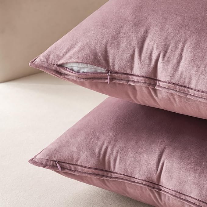 MIULEE Jam Velvet Throw Pillow Covers 18x18 Soft Decorative Solid Square Cushion Cases Pack of 2 Modern Luxury Home Decor for Couch, Sofa, Bedroom