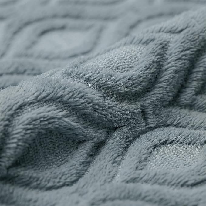Horaldaily Solid Blanket Throw, Grey Accent Farmhouse Neutral Square Euro Soft Fuzzy Plush Faux Fur Cozy Blankets for Couch Sofa Bed Lounging, Ideal Gifts for Kids Adults Wife Self, 50x60