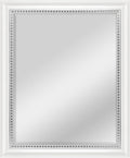 MCS 22x28 Large Wall Mirror, White Woodgrained Frame with Silver Embossed Detail & Beveled Detail Mirror, Vertical & Horizontal Wall Hanging Mirror for Bathroom, Bedroom & Livingroom