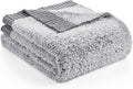Amélie Home Knit Throw Blanket for Couch, Super Soft Fuzzy Cozy Throw, Giftable Knitted Blanket for Women Men, Birthday, Sofa Bed Living Room Decor, 60" x 80", Heather Grey